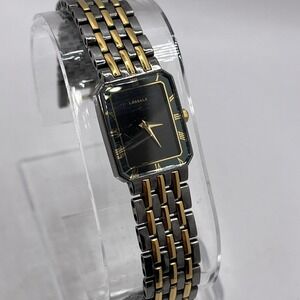 Vintage Seiko Lassale Tank 4N00-5589 Two Tone Women's Dress Watch- New Battery